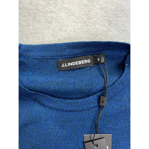 NWT J. Lindeberg Lyle True Merino Crew Neck Pullover, Nautical Blue,‎ Medium - Picture 3 of 6